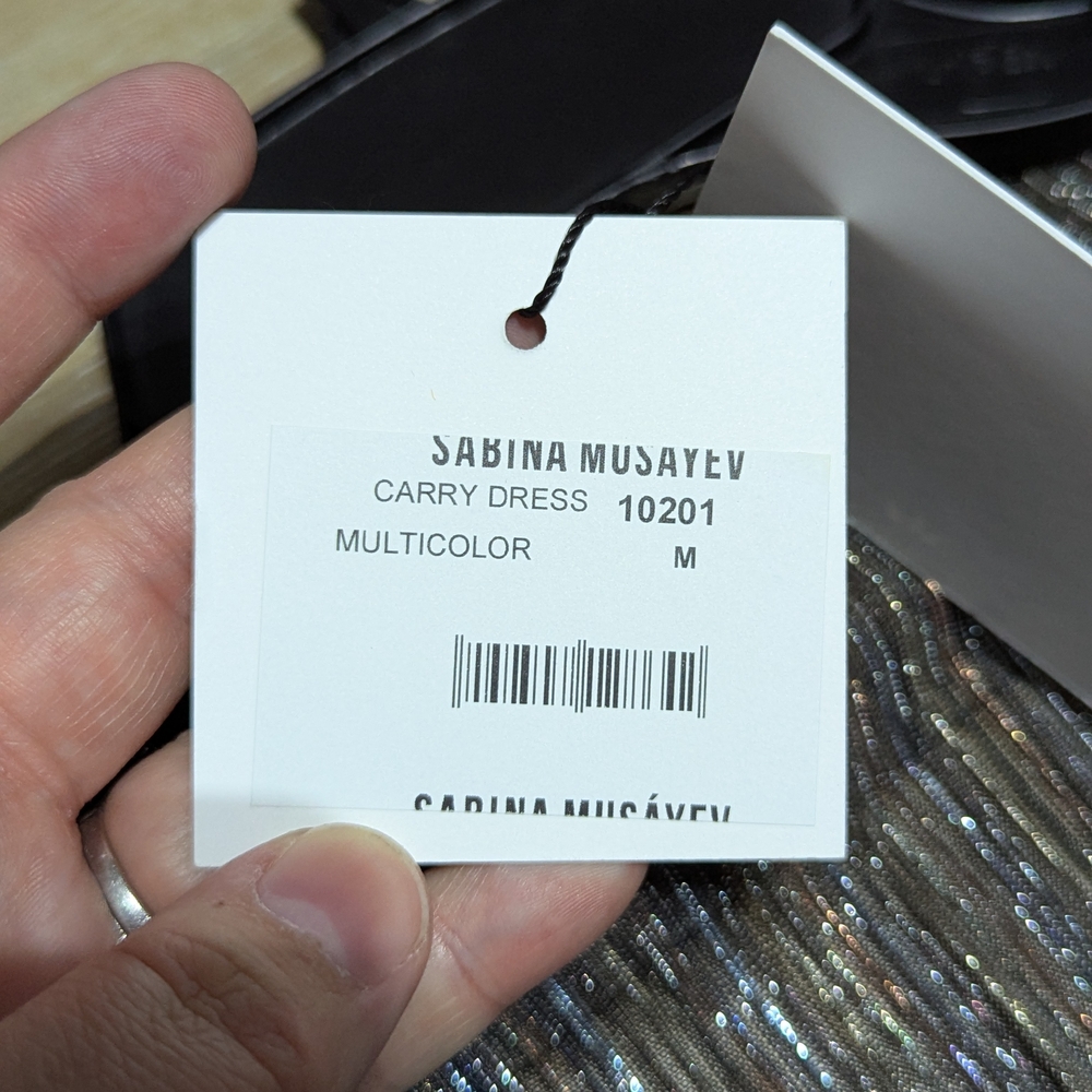 Sabina Musayev Silver Sequin Plunge Gown - Picture 4 of 7